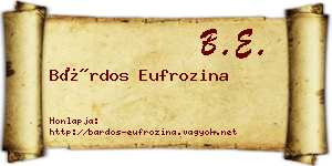 Bárdos Eufrozina névjegykártya